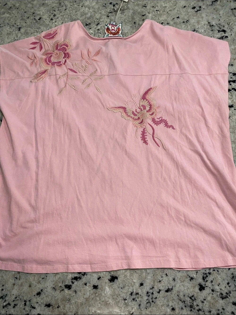 NWT XL Johnny Was Pink Embroidered Floral Blouse - Picture 2 of 3